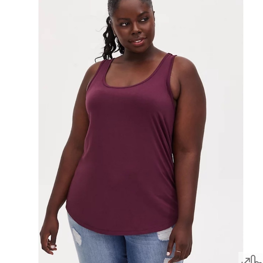 Torrid Super Soft Burgundy Purple Scoop Neck Layering Tank - Picture 2 of 6